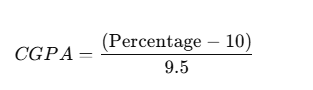 Percentage to CGPA Calculator - Method 1